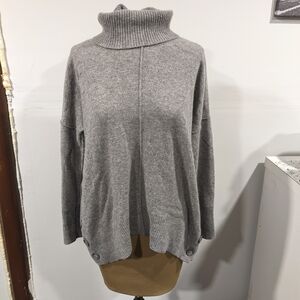 Cashmere Cynthia Rowley Heather Gray Turtleneck Sweater